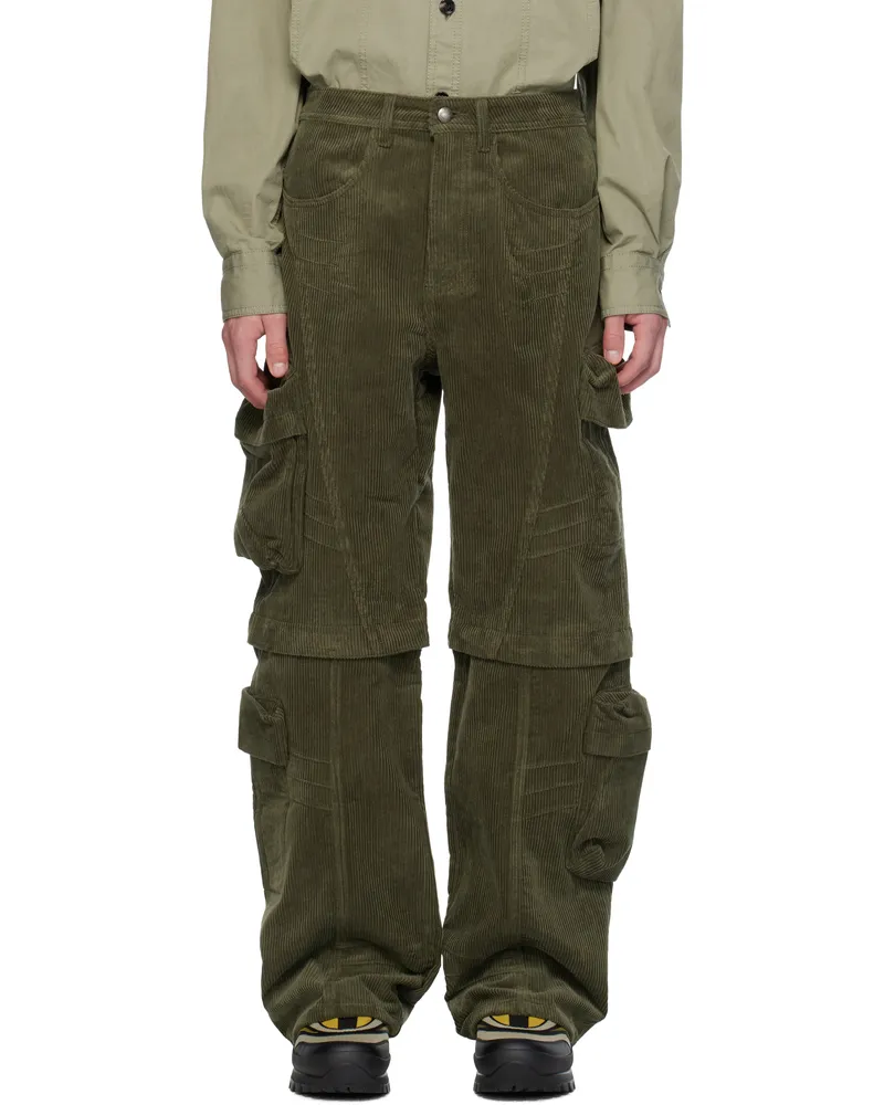 Andersson Bell Khaki Milano Corduroy Cargo Pants Khaki