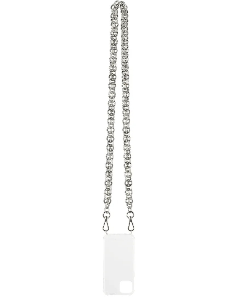 1017 ALYX 9SM Silver Chunky Chain iPhone 13 Case Trasparent
