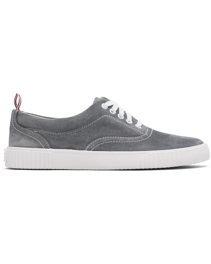 Thom Browne Gray Calf Suede Heritage Sneakers 036med