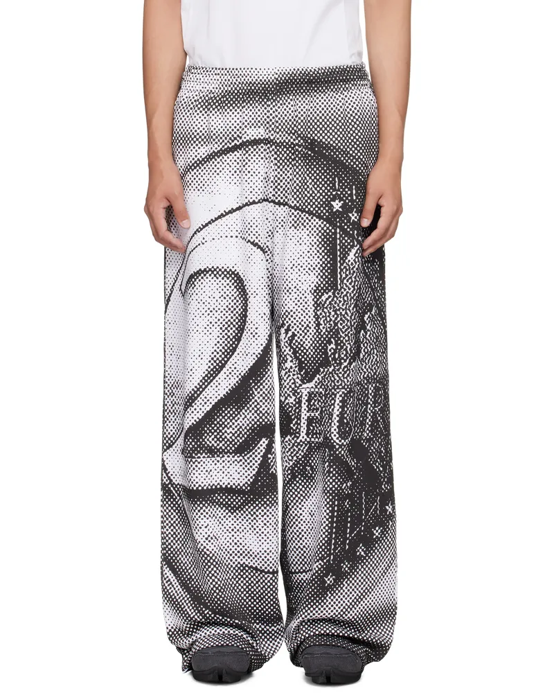 Gerrit Jacob Black & White Printed Sweatpants White