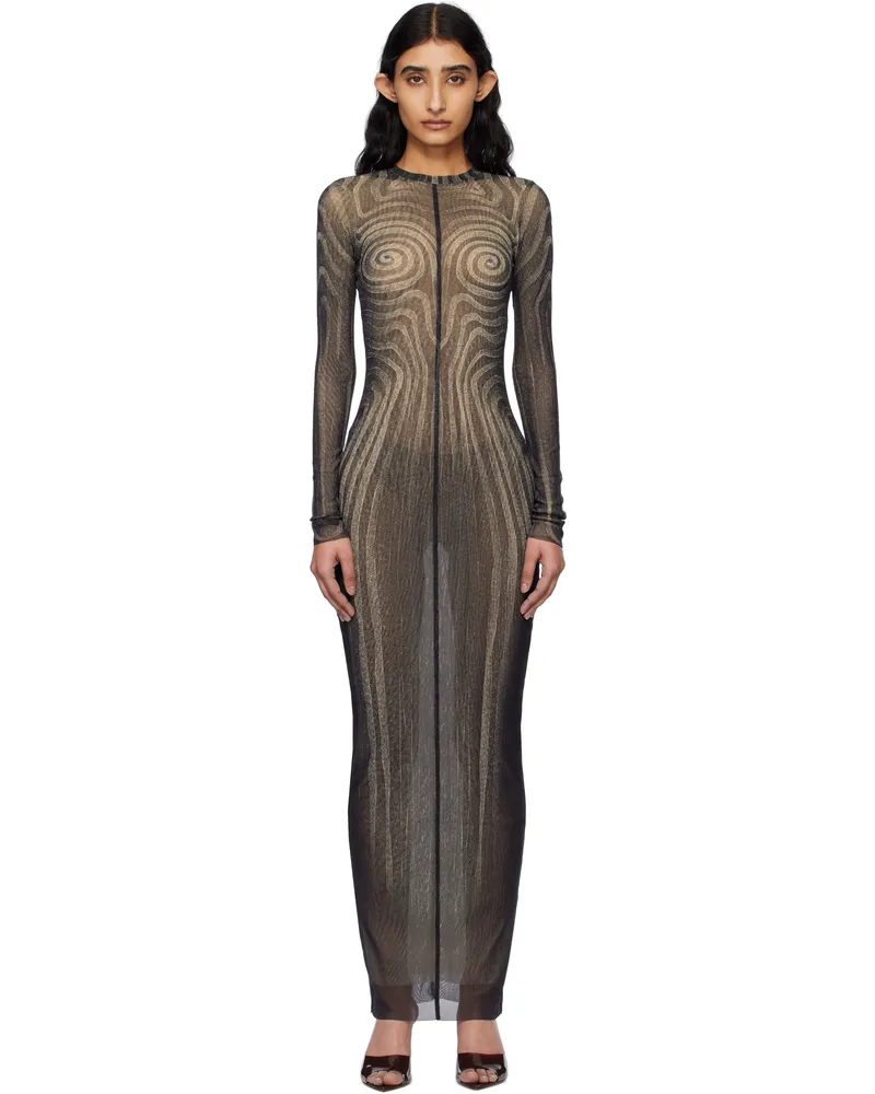 Jean Paul Gaultier Black 'The Long Spirale' Maxi Dress 000203-black