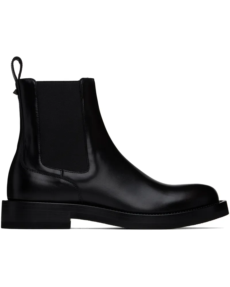 Valentino Garavani Black Rockstud Chelsea Boots 0no