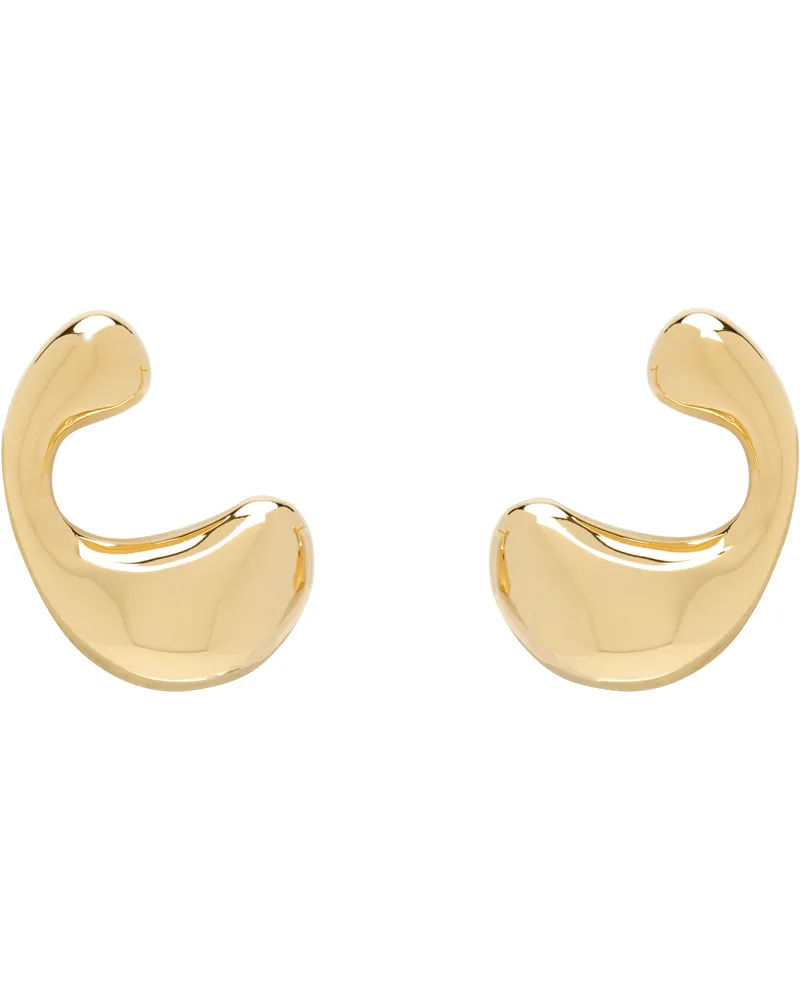 Maria Black Gold Dolphin Splash Stud Earrings Goldplated
