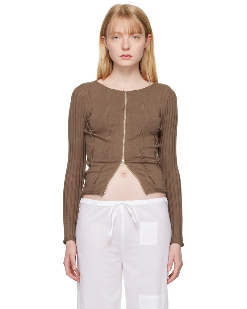GIMAGUAS Brown Forat Cardigan Brown