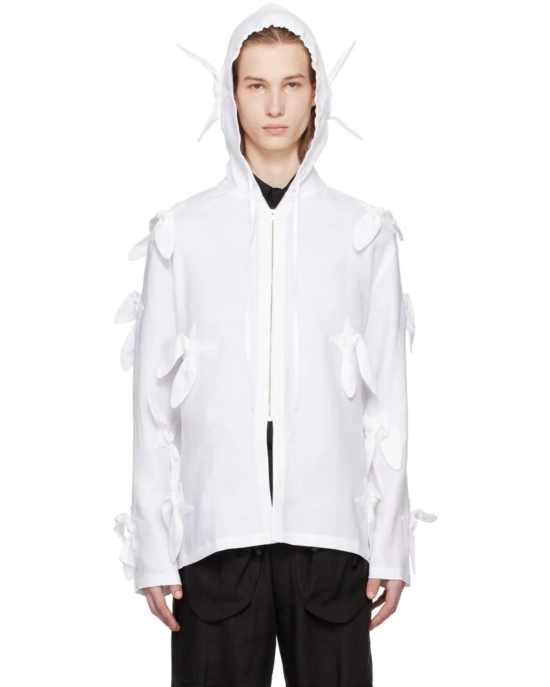 Strongthe White Star Knot Hoodie White