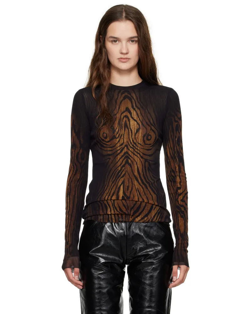 Jean Paul Gaultier Black & Brown 'The Wood' Top 0060