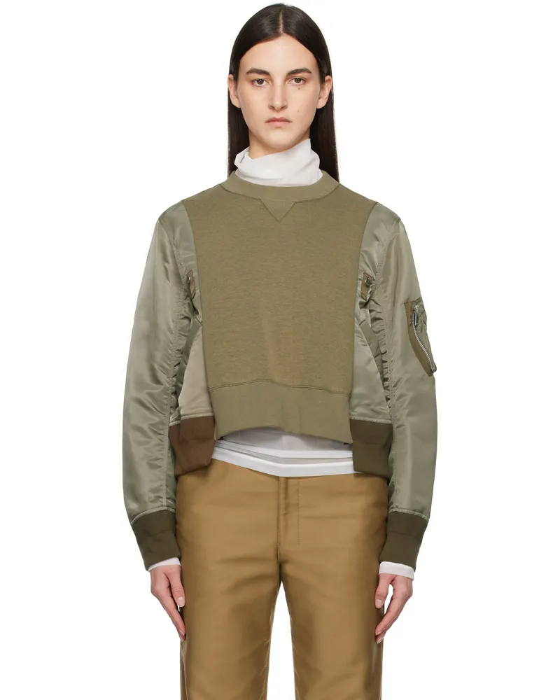 Sacai Khaki Sponge Sweat Sweatshirt 550