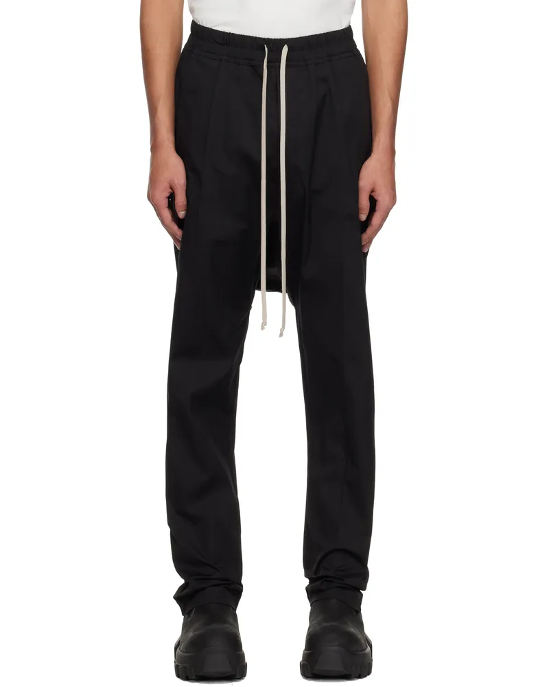 Rick Owens Black Hollywood Drawstring Long Trousers 09