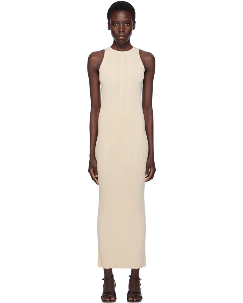 Totême Beige Seamless Rib Tank Maxi Dress Oyster