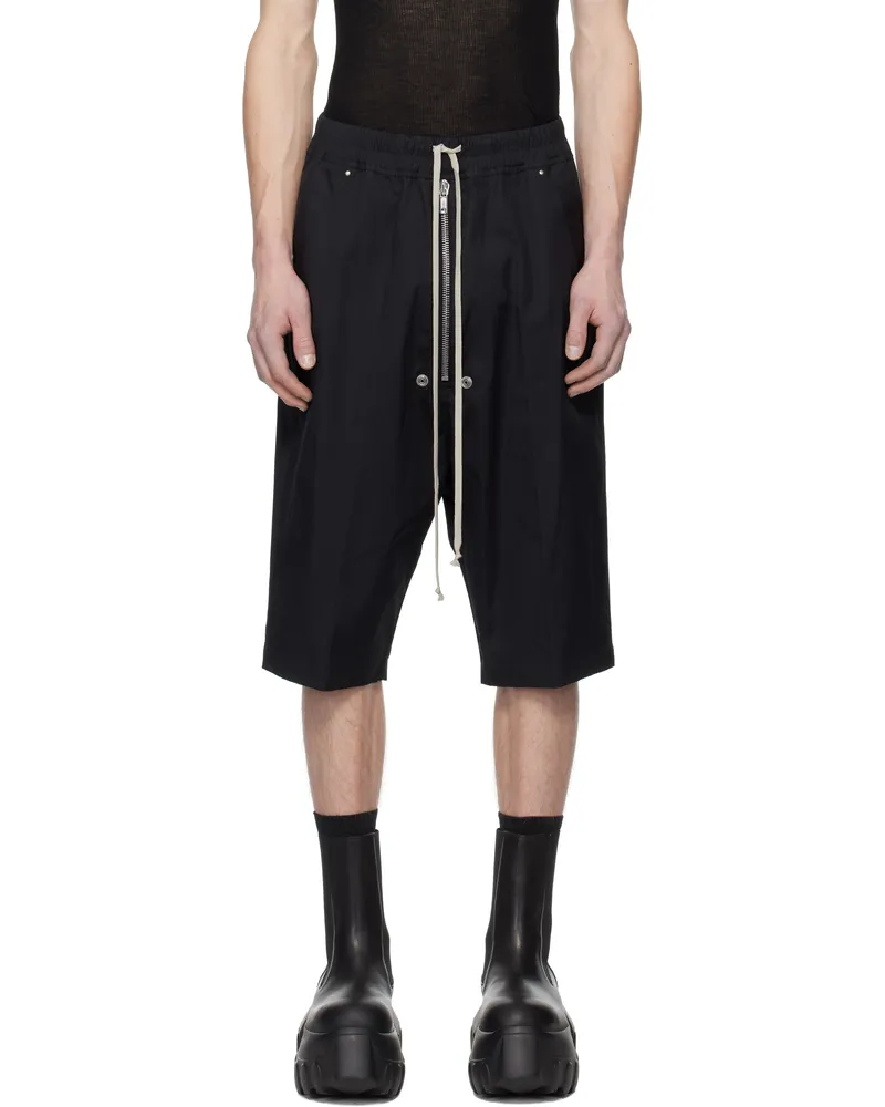 Rick Owens Black Hollywood Heavy Bela Pods Shorts 09