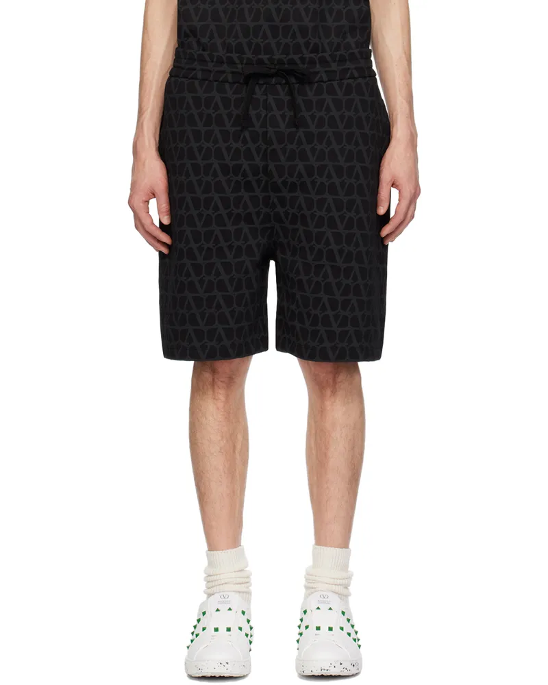 Valentino Garavani Black Toile Iconographe Shorts St.