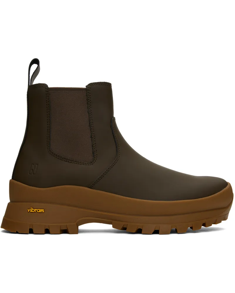 Norse Projects Brown Chelsea Boots Taupe