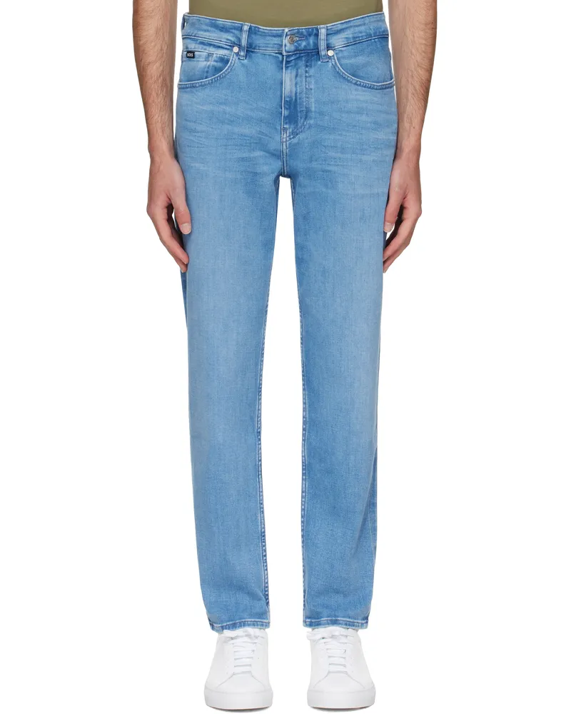 HUGO BOSS Blue Maine Regular-Fit Comfort Denim Jeans 444-turquoise