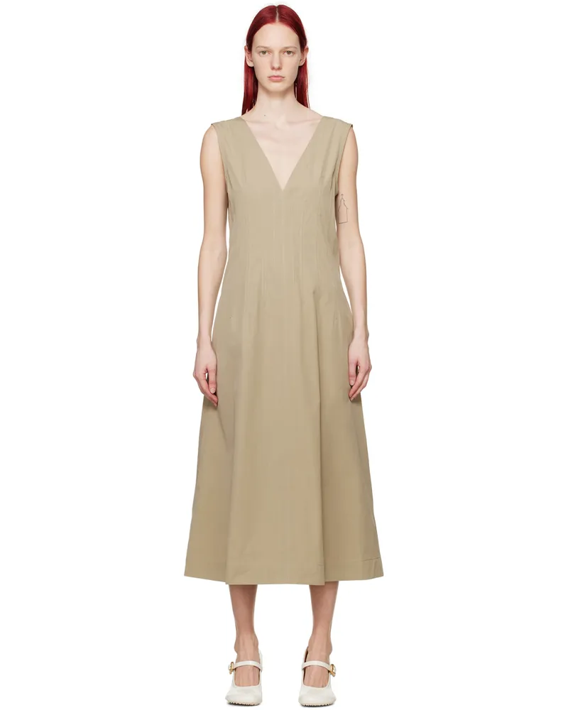 Bottega Veneta Beige Plunging Maxi Dress 9733