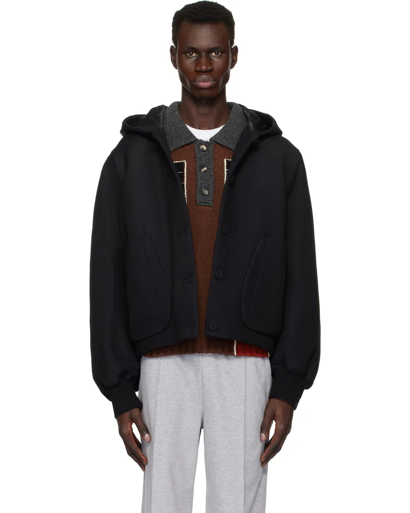 J.W.Anderson Black Hooded Blouson Jacket 999