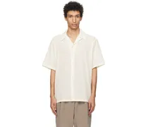 White Open Spread Collar Shirt