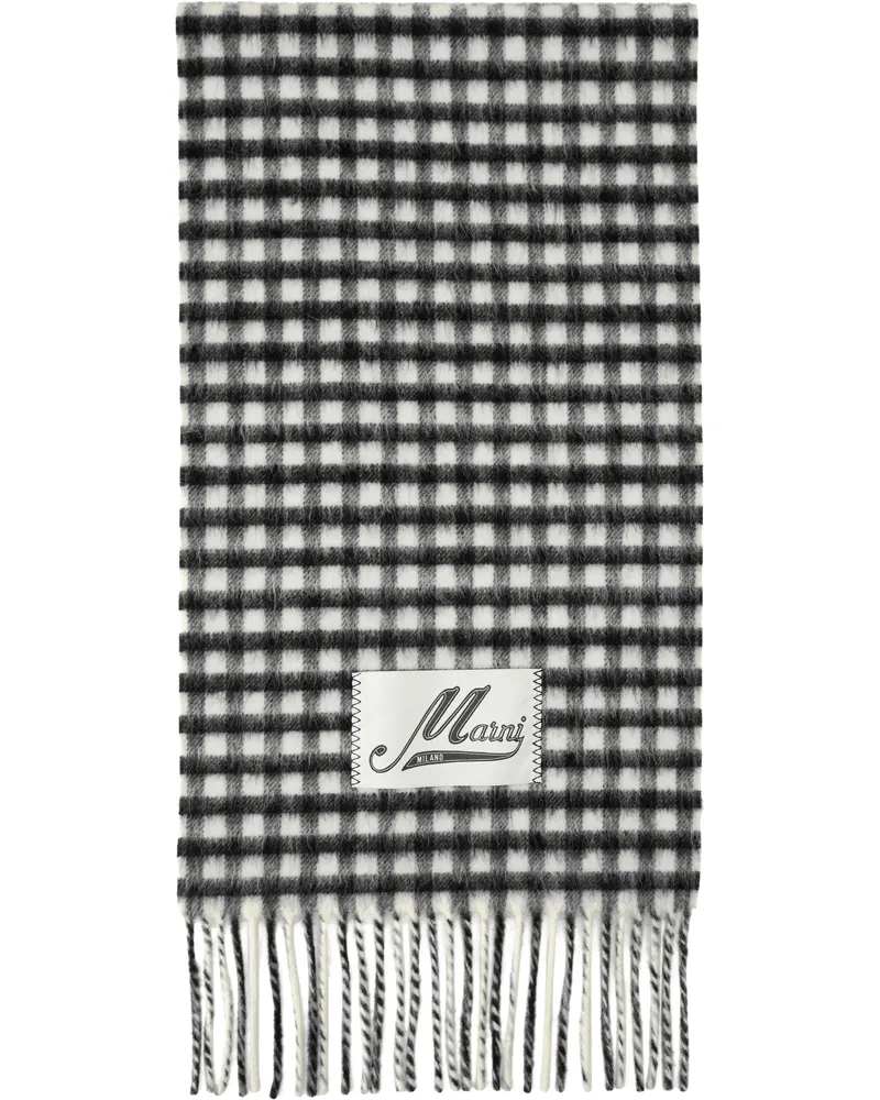 Marni Black & Blue Double Check Scarf Chn99