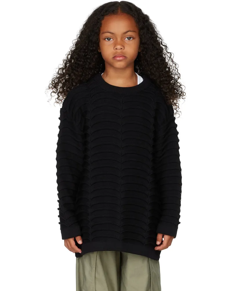 STRATEAS.CARLUCCI SSENSE Exclusive Kids Black Mini Macro Vertebrae Sweater Black