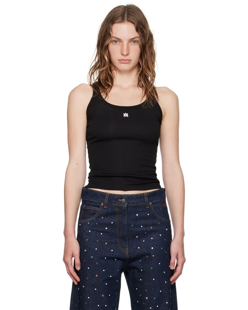 Amiri Black MA Embroidered Tank Top Black