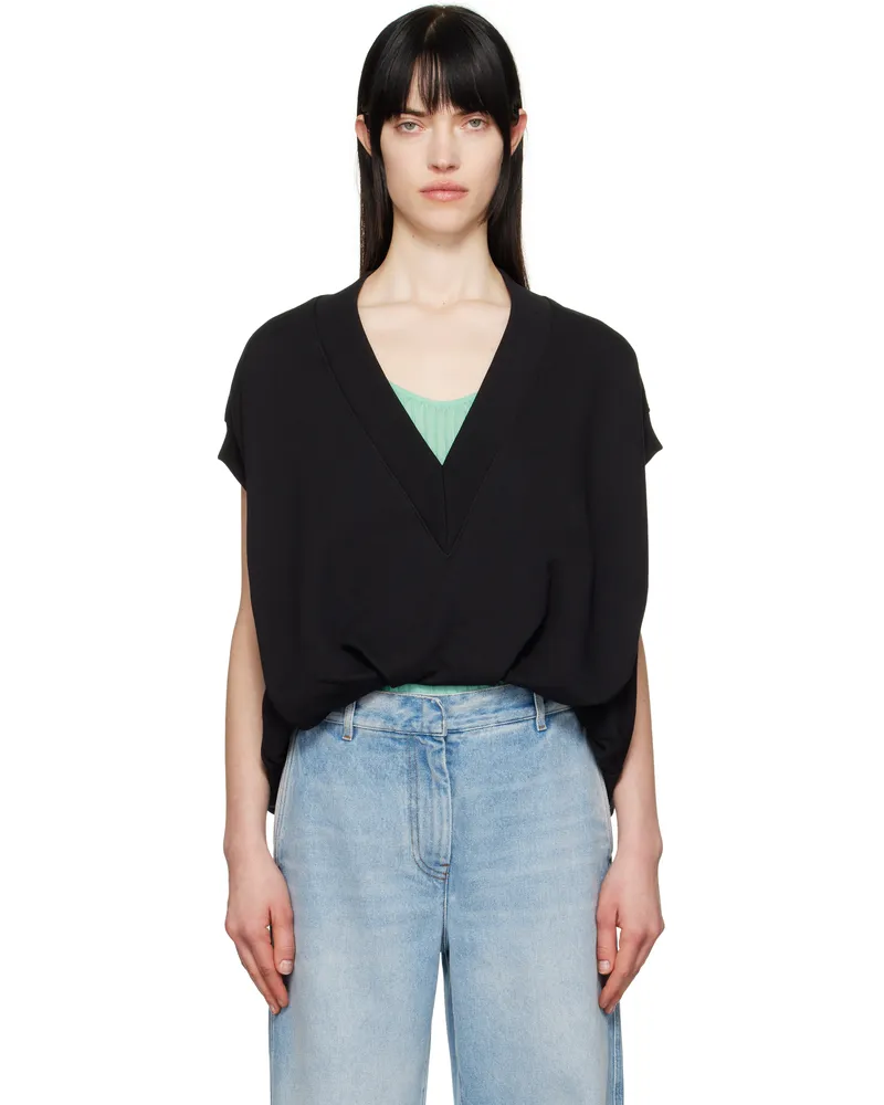 Dries van Noten Black V-Neck Vest 900
