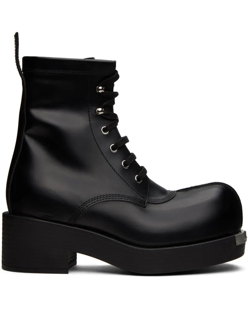 Maison Margiela Black Patent Leather Ankle Boots T8013