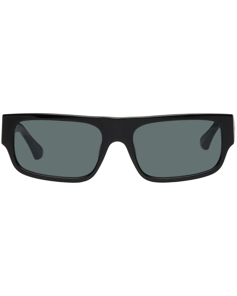 Dries van Noten Black Linda Farrow Edition Rectangular Sunglasses Black