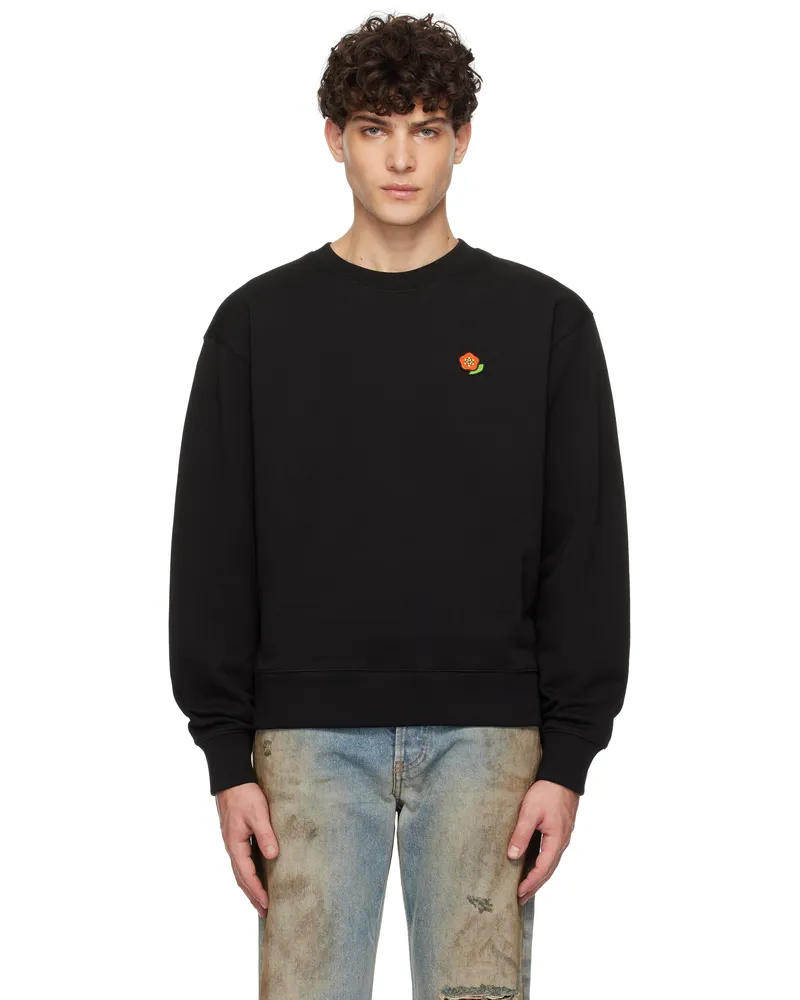 Kenzo Black Kenzo Paris Pop Embroidered Sweatshirt Black