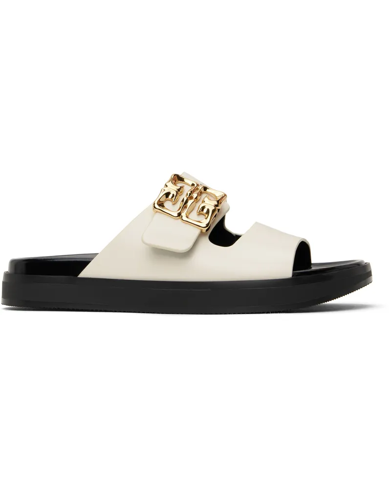 Givenchy Off-White 4G Liquid Flat Sandals 105-ivory
