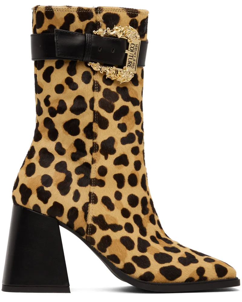 Versace Jeans Tan & Brown Alicia Ankle Boots Ey4v