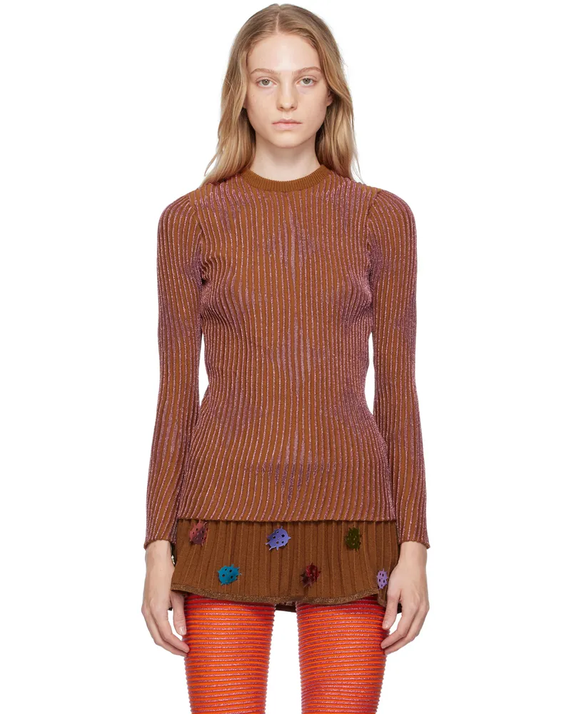 ANDREJ GRONAU SSENSE Exclusive Brown & Pink Sweater Brown