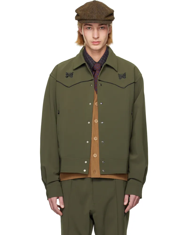 NEEDLES Khaki Piping Cowboy Jacket B-olive