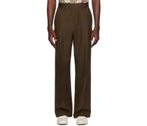 Brown Relaxed-Fit Trousers