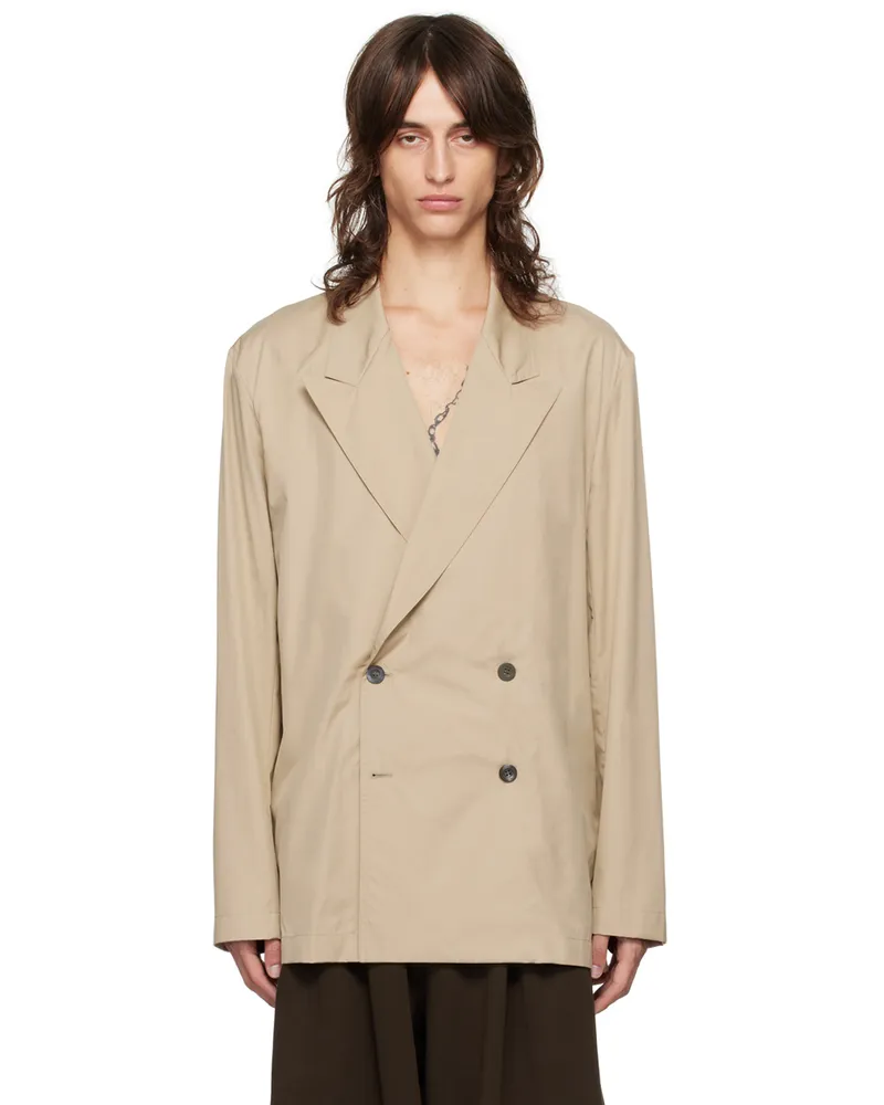 Dries van Noten Beige Peaked Lapel Blazer 101
