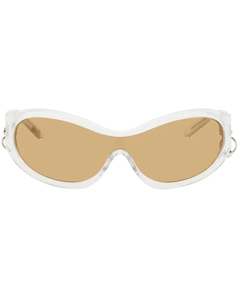 Justine Clenquet SSENSE Exclusive Silver Jenny Glitter Sunglasses White