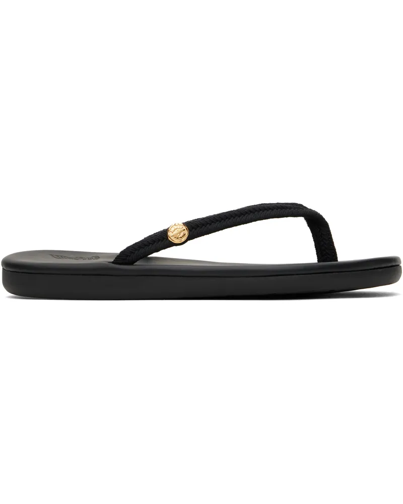 Ancient Greek Sandals Black Saionara Rope Flip-Flops Black