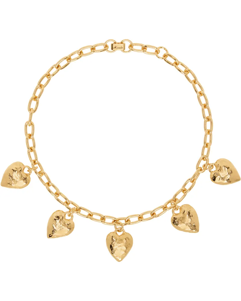 MONDO MONDO Gold Heart Burn Necklace Gold