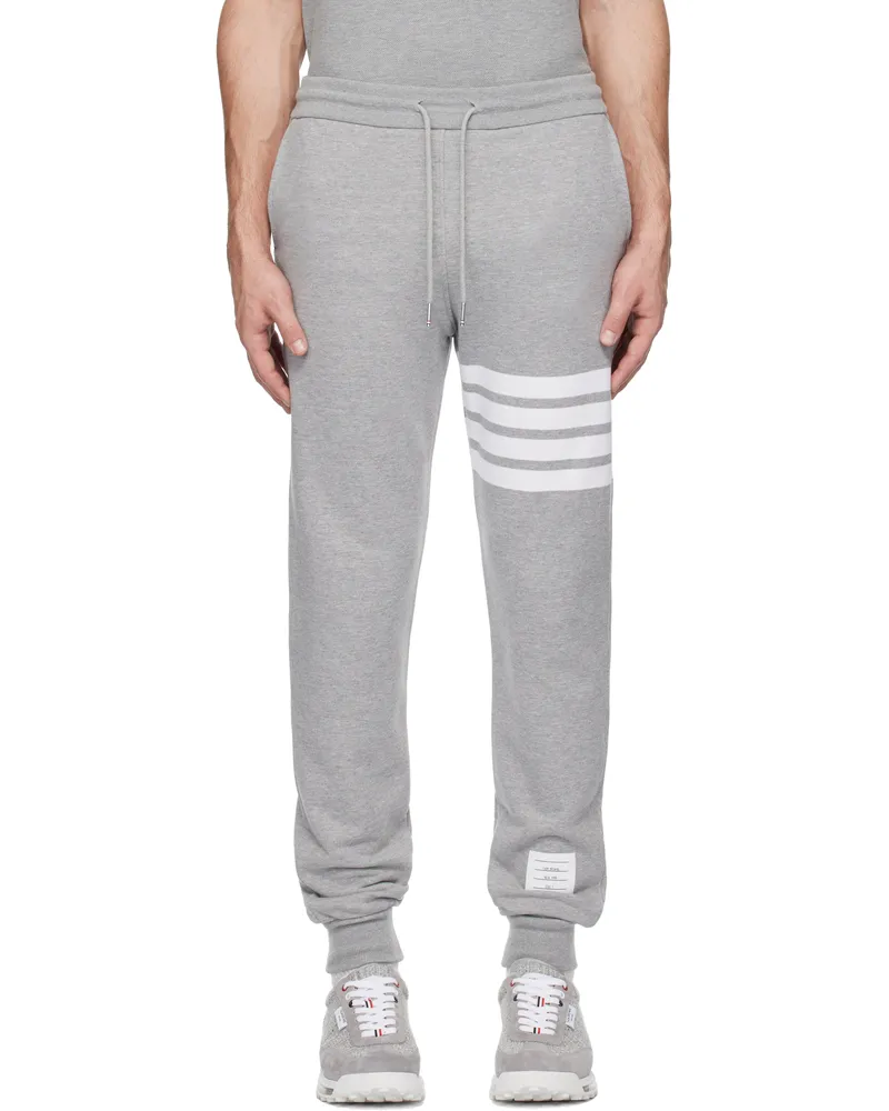Thom Browne Gray Classic Loopback Bar Sweatpants 068