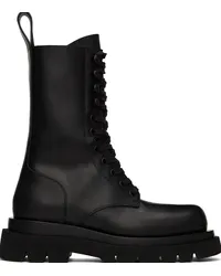 Bottega Veneta Black Lug Lace-Up Boots Black