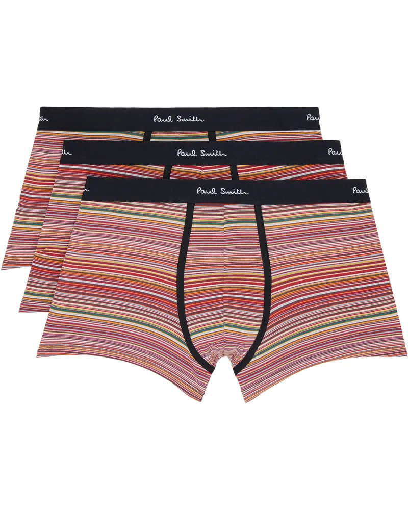Paul Smith Three-Pack Multicolor Organic Cotton Signature Stripe Boxer Briefs 92