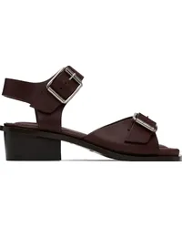 Christophe Lemaire Burgundy Square 35 Heeled Sandals Brchocolate