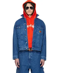 Sky High Farm Workwear Navy Embroidered Denim Jacket Blue