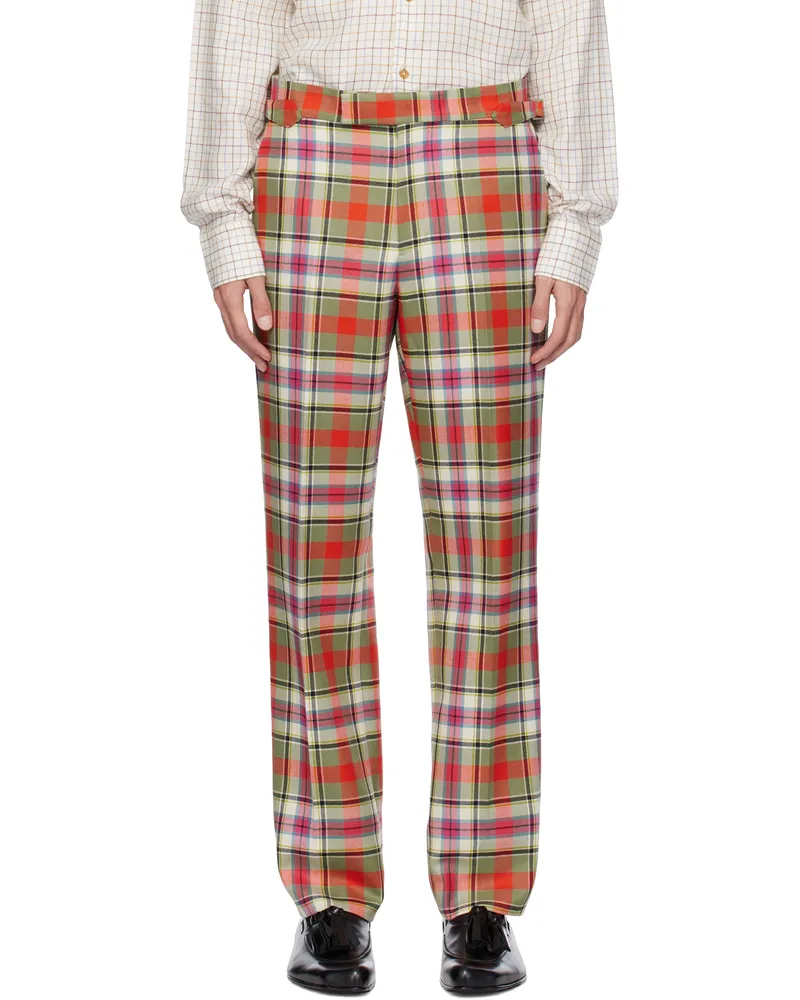 Vivienne Westwood Green & Red Sang Trousers Aw24-m209