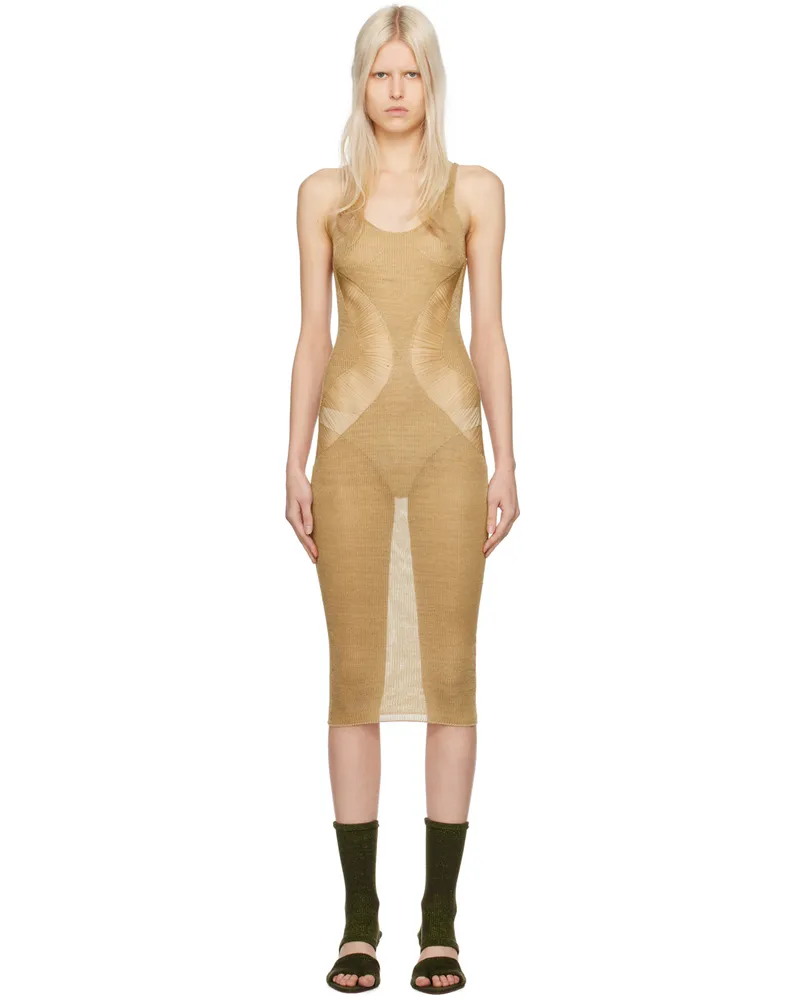 Isa Boulder SSENSE Exclusive Gold Floater Midi Dress Gold