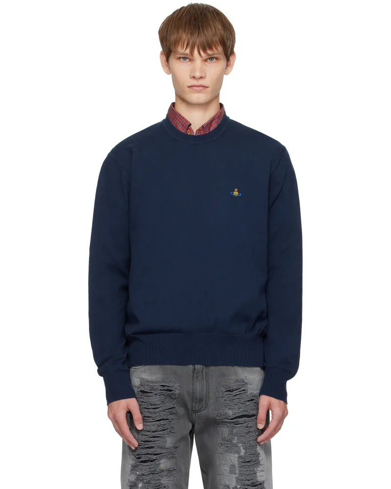Vivienne Westwood Navy Alex Sweater Aw25-navy