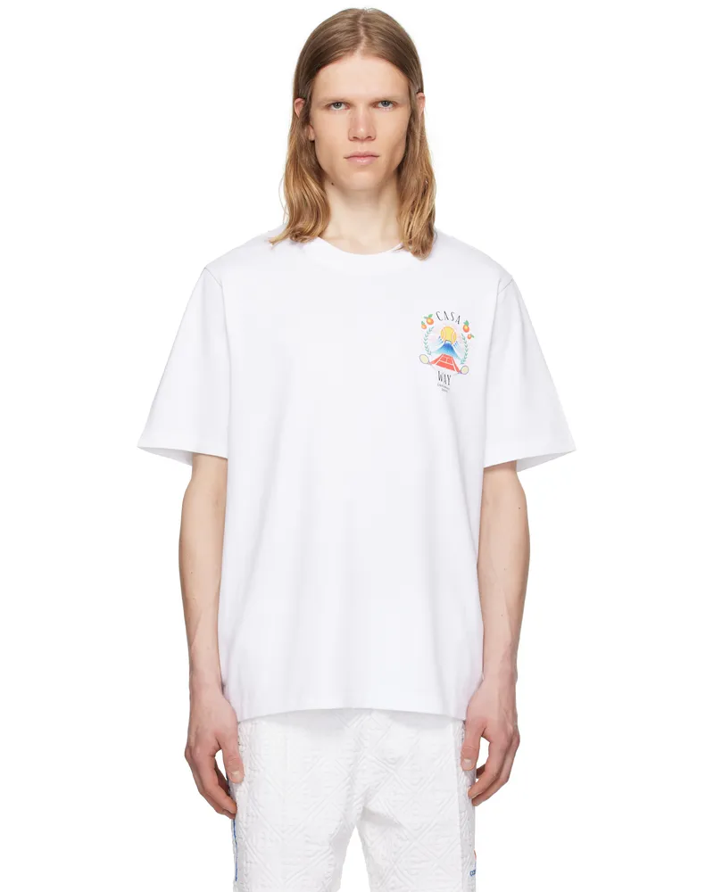 Casablanca Paris White 'Casa Way' Mountain T-shirt Casa