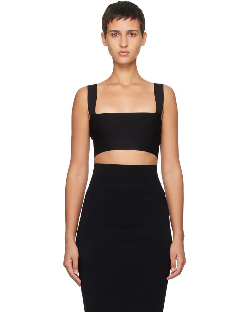 Victoria Beckham Black Strap Tank Top Black