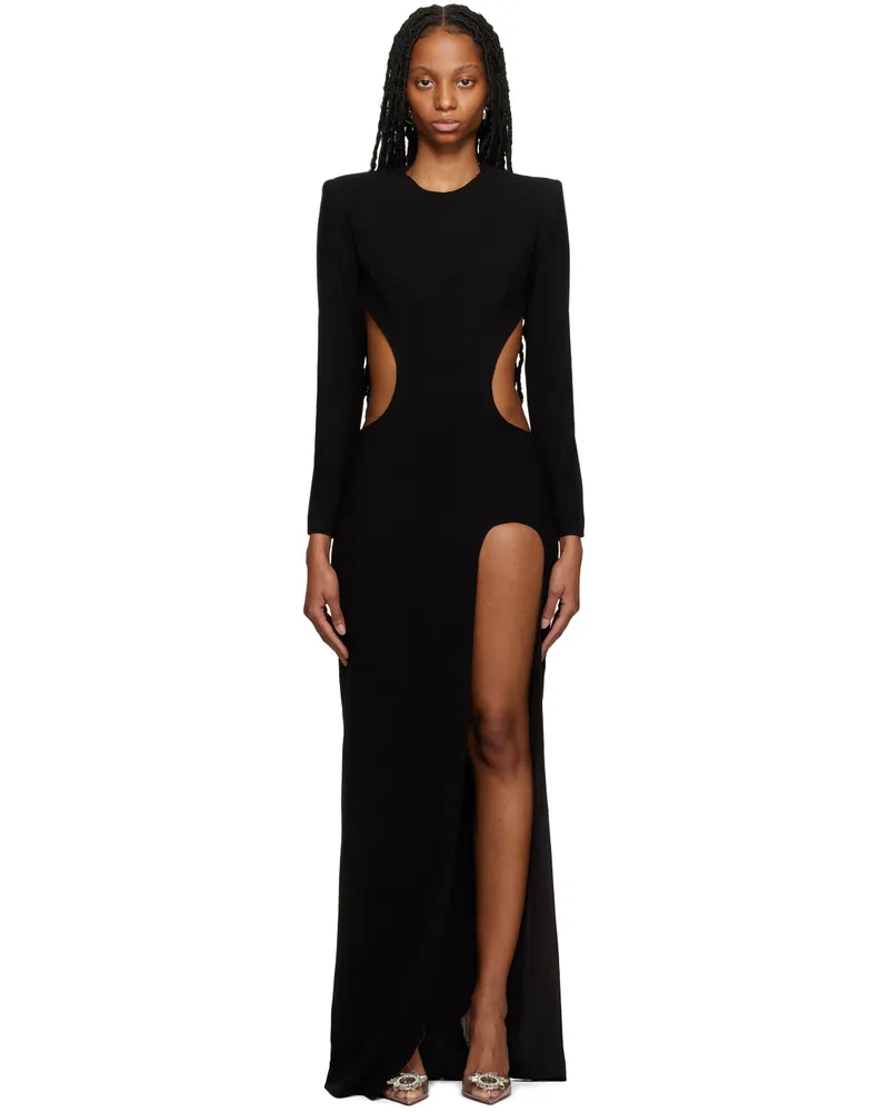 Mônot Black Open Back Maxi Dress Black