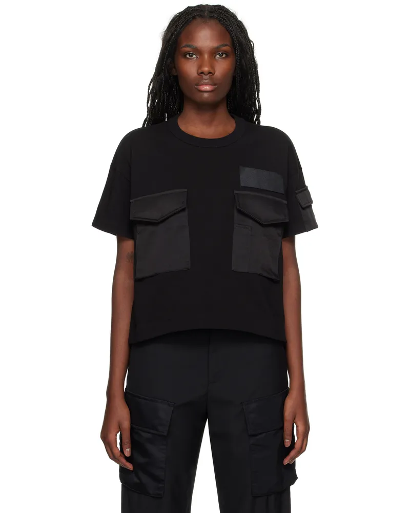Sacai Black SPIEWAK Edition Cotton Jersey T-shirt 001