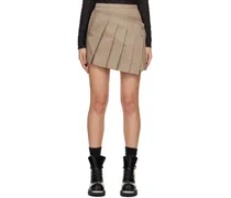 Beige Layered Mini Skirt