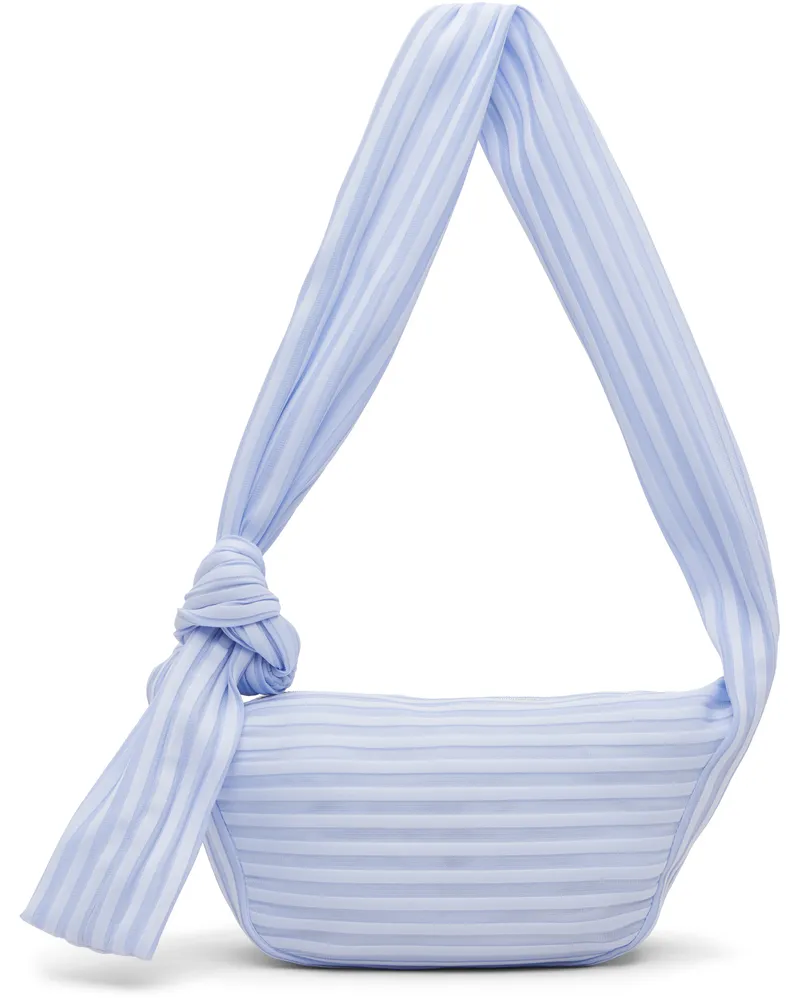 Issey Miyake Blue June Linear Knit 56 Bag 70